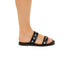 Sandali bassi neri con applicazione di borchie a piramide Swish Jeans, Donna, SKU w041000533, Immagine 0